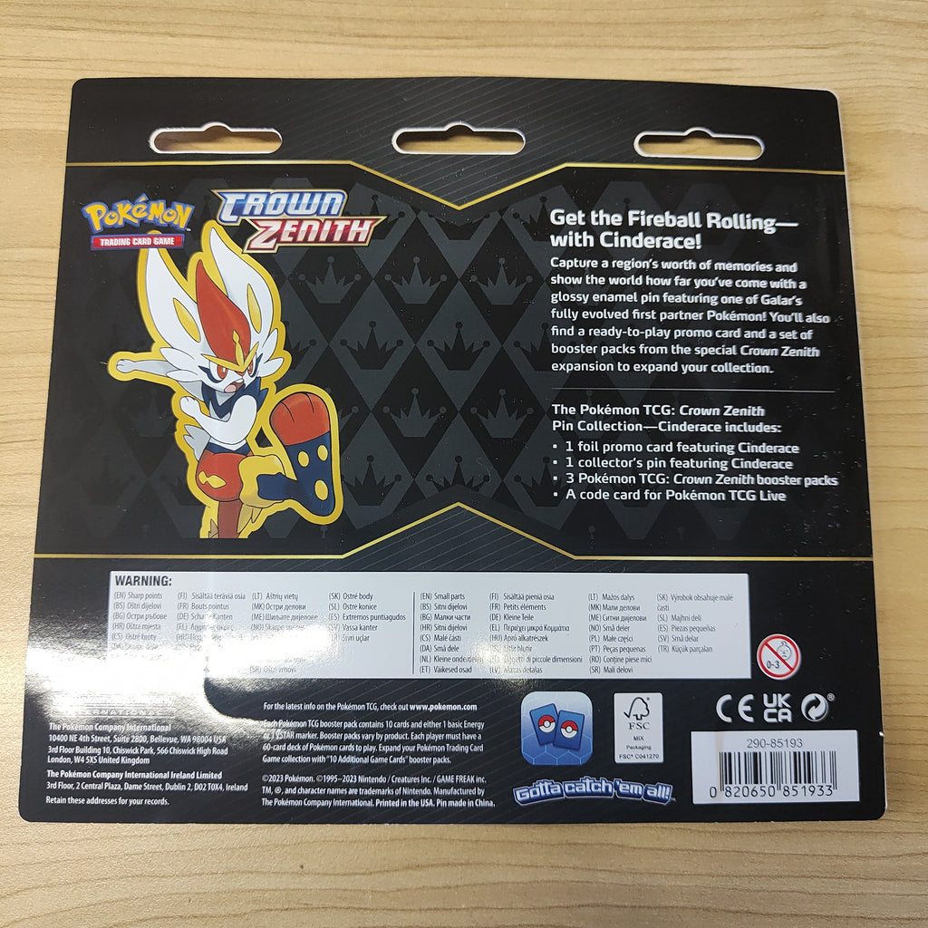 Pokemon TCG Crown Zenith Pin Collection Cinderace Shields Stamps & Coins Pokemon TCG Crown Zenith Pin Collection Cinderace Shields Stamps & Coins