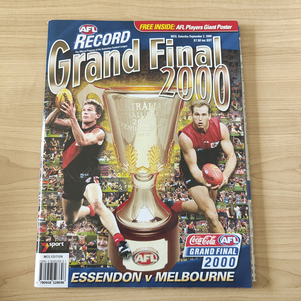 2000 AFL Grand Final Football Record Essendon v Melbourne Including Poster MCG Edition