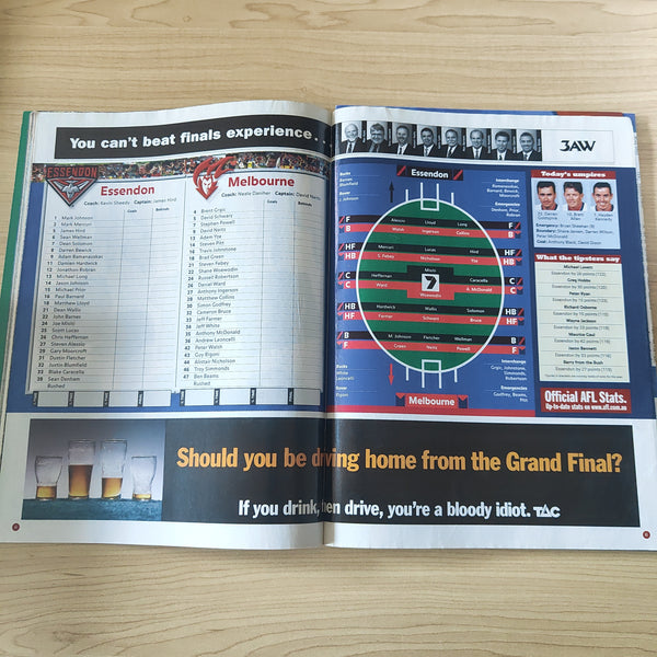 2000 AFL Grand Final Football Record Essendon v Melbourne Including Poster MCG Edition