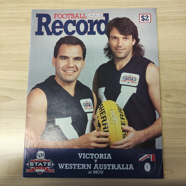 AFL 1992 May 26 Victoria v Western Australia at the MCG State of Origin Football Record
