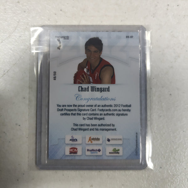 2012 AFL Footy Cards Draft Prospect Draft Pick Signature Chad Wingard Port Adelaide 46/50