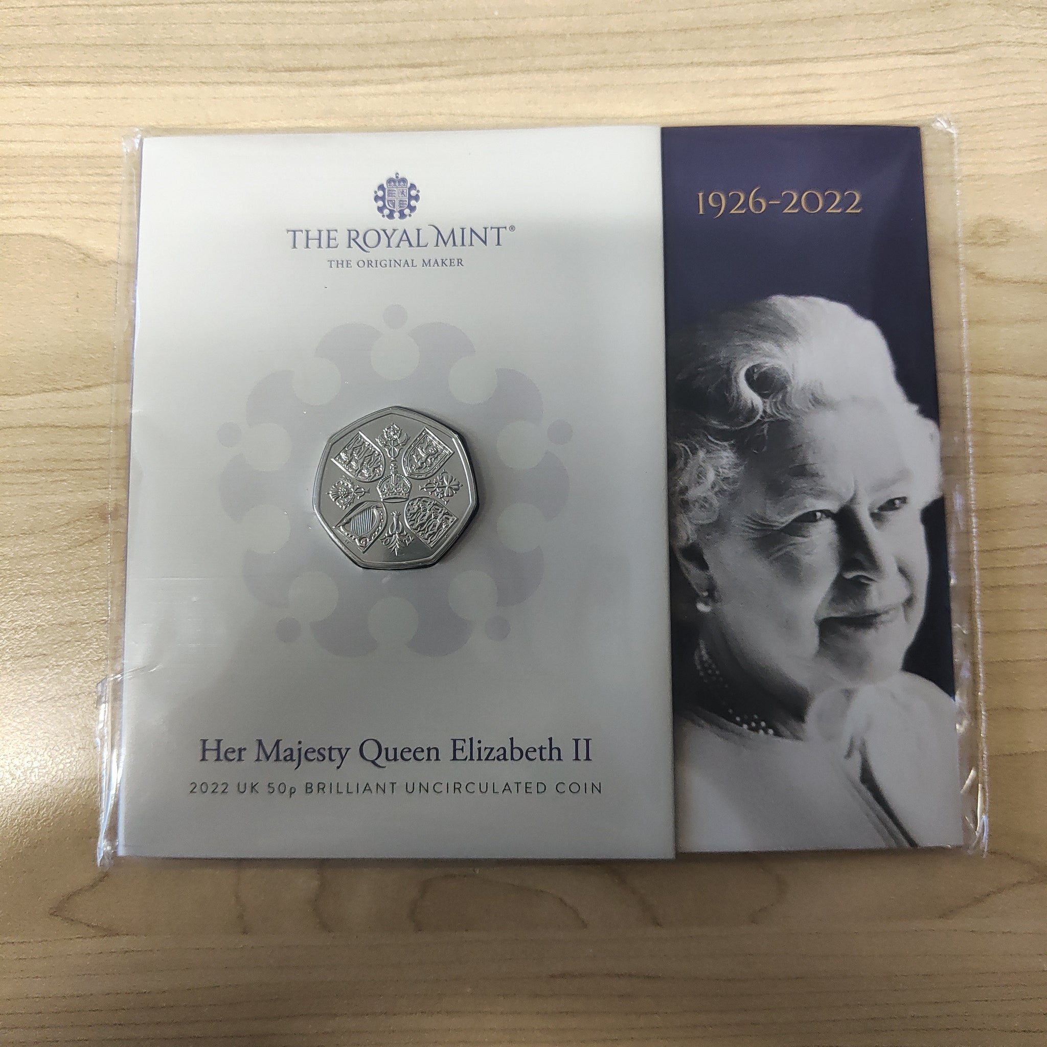 2022 GB The Royal Mint 50p Her Majesty Queen Elizabeth II Brilliant Uncirculated Coin
