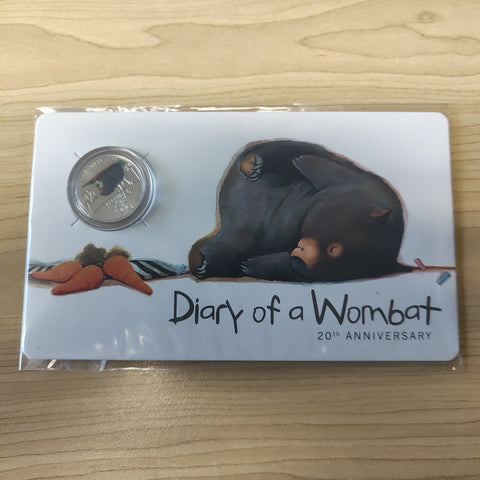 2022 Australia 20c Diary of a Wombat Coloured 20c Carded Coin
