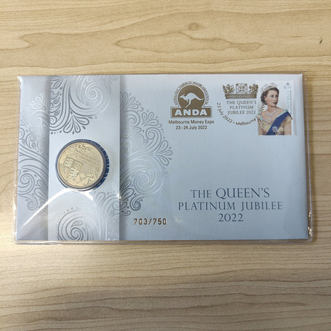 2022 Australia $1 The Queen's Platinum Jubilee PNC ANDA Overprint 703/750