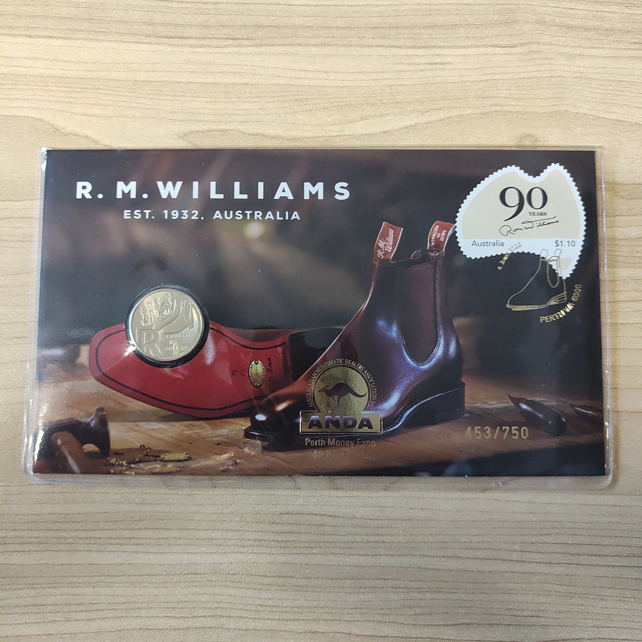 2022 Australia $1 R.M. Williams PNC ANDA Overprint 453/750