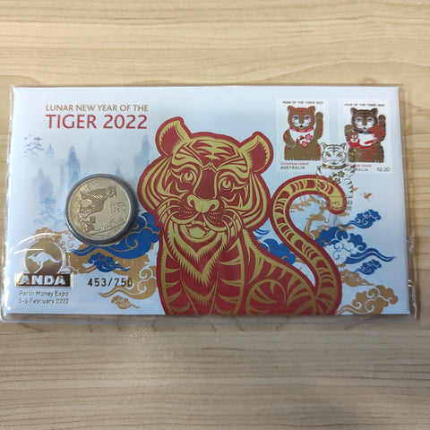 2022 Australia $1 Lunar New Year of the Tiger PNC ANDA Overprint 453/750