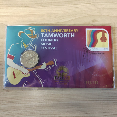 2022 Australia 50c 50th Anniversary Tamworth Country Music Festival PNC ANDA Overprint 453/750