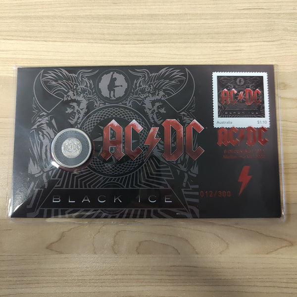 Australia 2022 20c AC/DC ACDC Black Ice PNC Limited Edition Overprinted 012/300