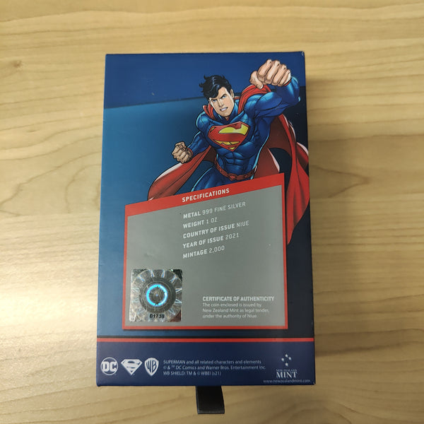 Niue 2021 New Zealand Mint $2 DC Superman Flying 1oz .999 Silver Coin