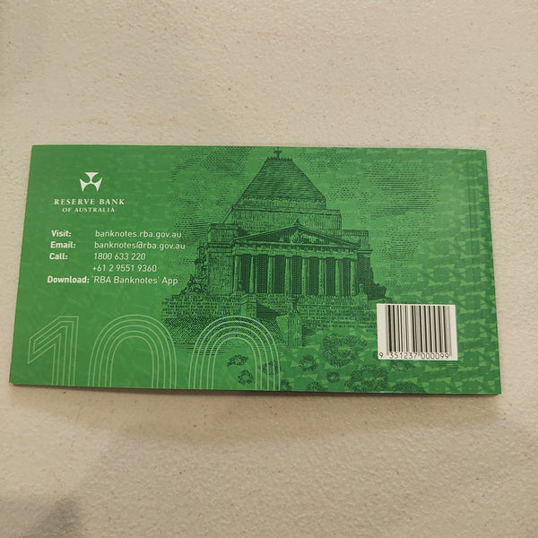 Reserve Bank of Australia Two Generations of $100 Uncirculated Banknote Folder