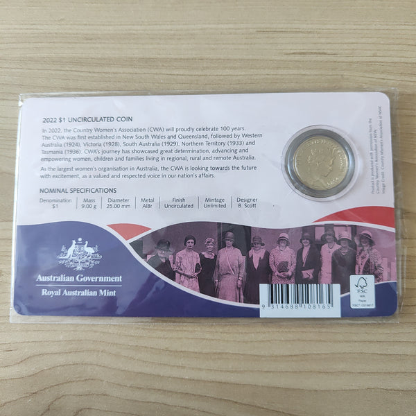 2022 RAM $1 Centenary of the Country Women's Association Carded Coin
