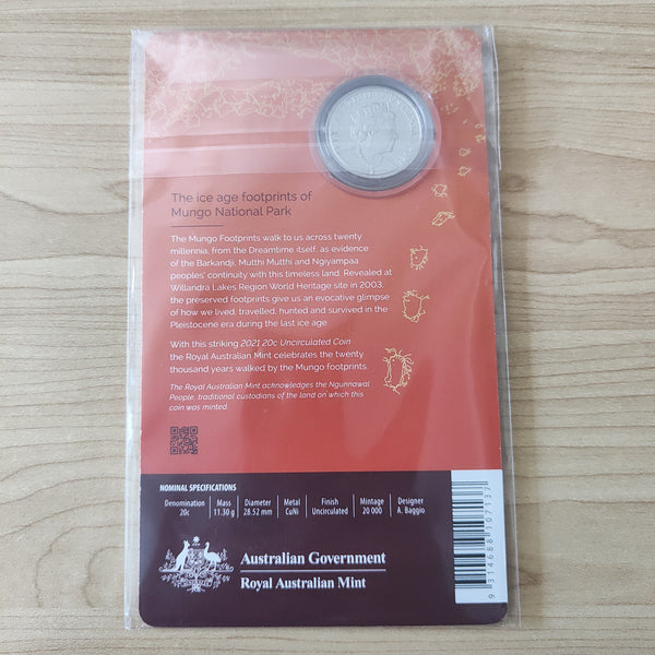 2021 RAM 20c Footprints In Time Uncirculated Carded Coin