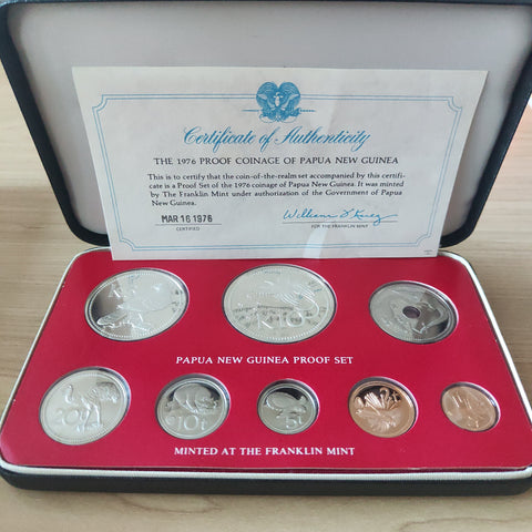 Papua New Guinea 1976 Proof Set includes 5K & 10K Silver Coins