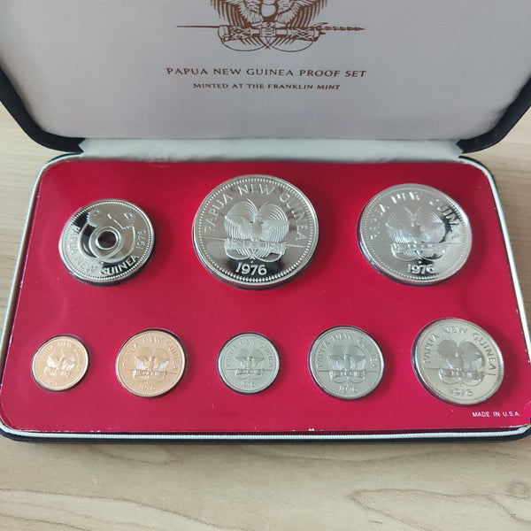 Papua New Guinea 1976 Proof Set includes 5K & 10K Silver Coins