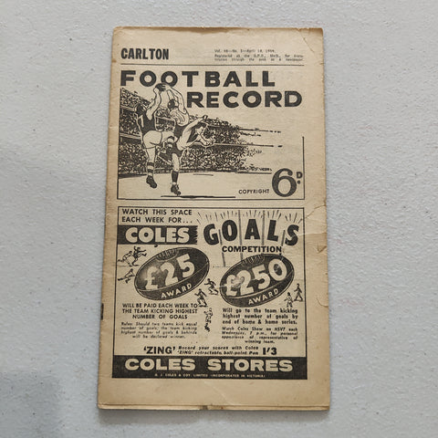 VFL 1959 April 18 Carlton v Essendon Football Record