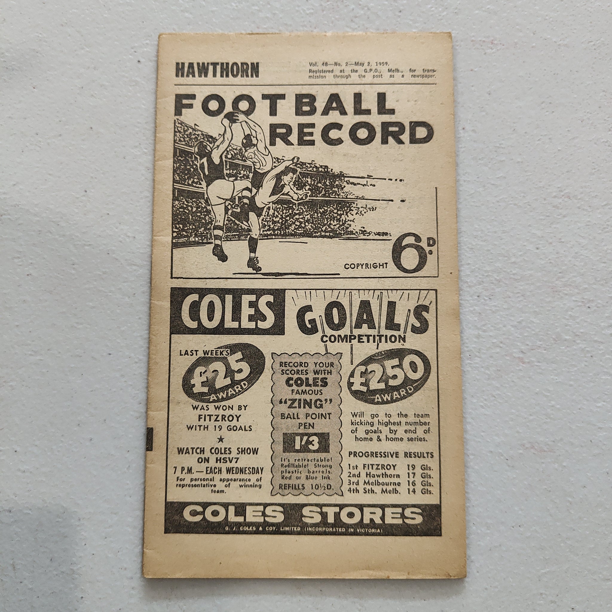 VFL 1959 May 2 Hawthorn v Geelong Football Record