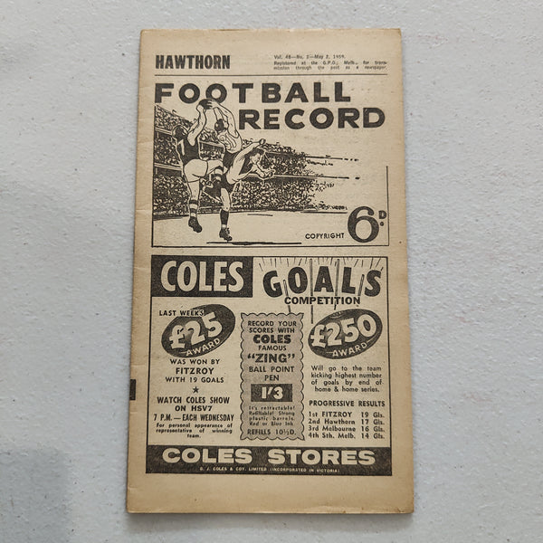 VFL 1959 May 2 Hawthorn v Geelong Football Record