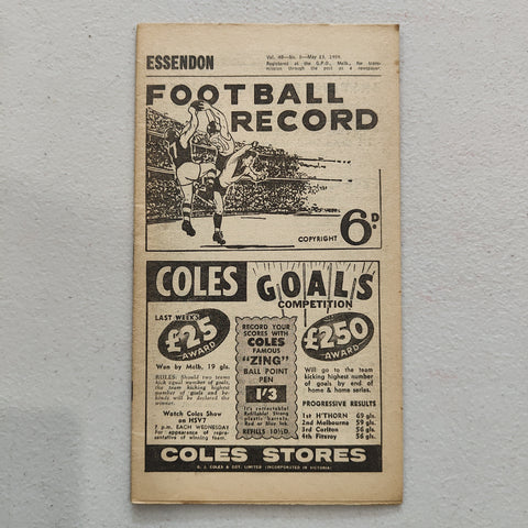 VFL 1959 May 23 Essendon v Geelong Football Record