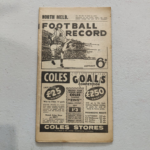 VFL 1959 June 13 North Melbourne v Hawthorn Football Record