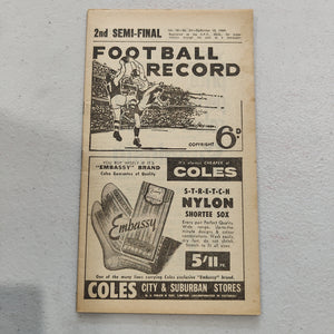 VFL 1959 September 12 2nd Semi Final Melbourne v Carlton Football Record