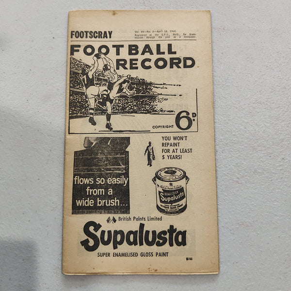 VFL 1960 April 18 Footscray v Geelong Football Record