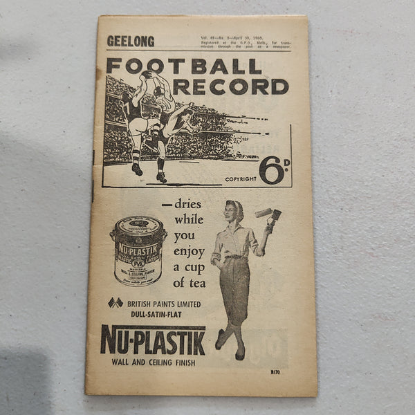 VFL 1960 April 30 Geelong v South Melbourne Football Record