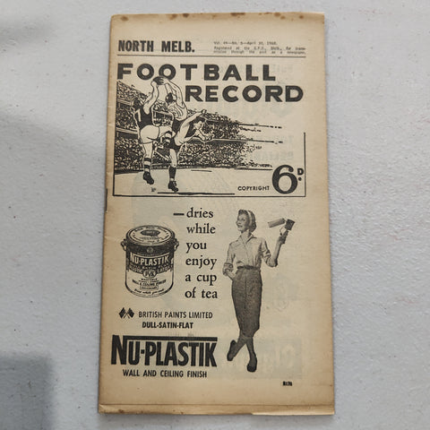 VFL 1960 April 30 North Melbourne v Footscray Football Record