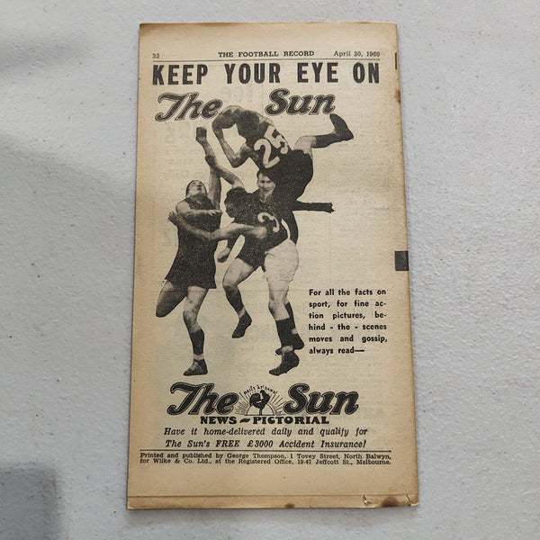 VFL 1960 April 30 North Melbourne v Footscray Football Record