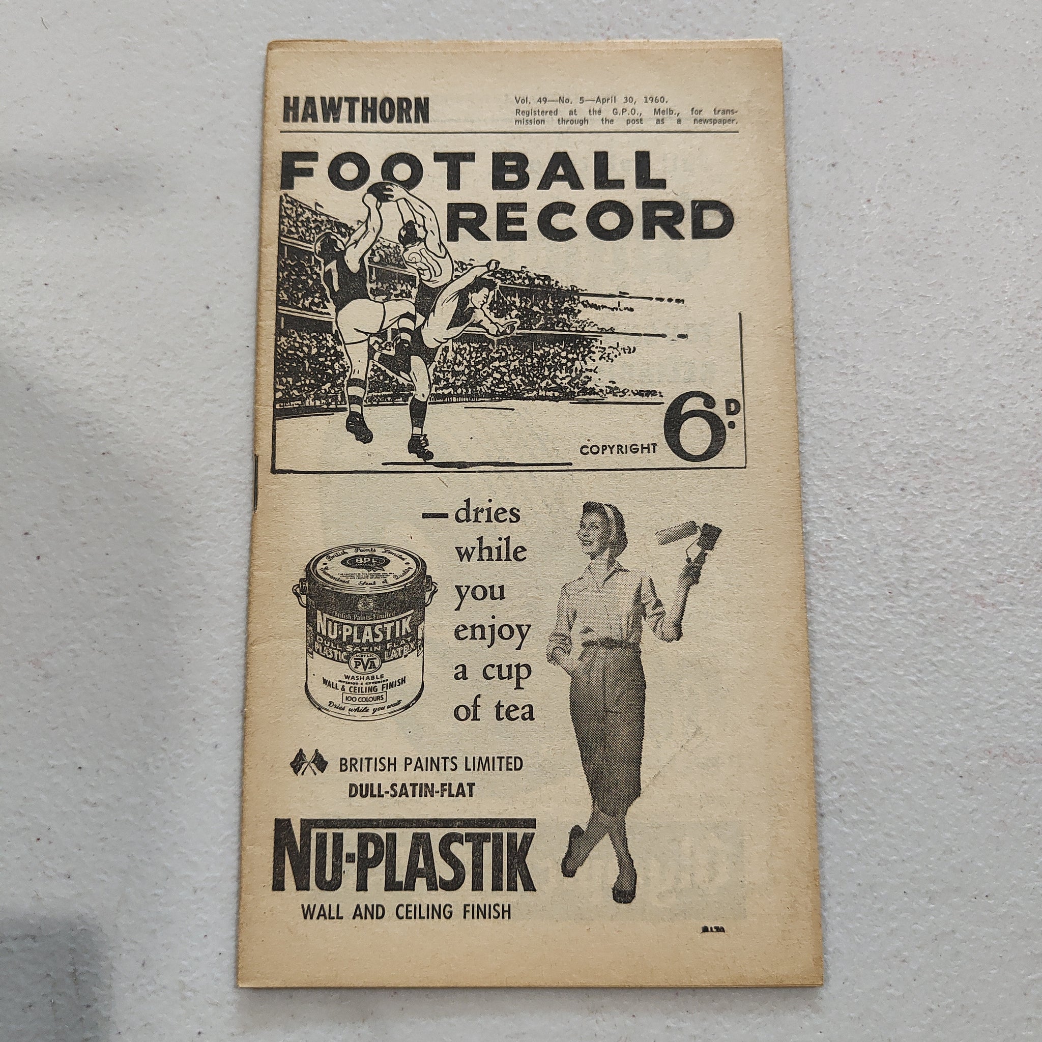 VFL 1960 April 30 Hawthorn v Collingwood Football Record