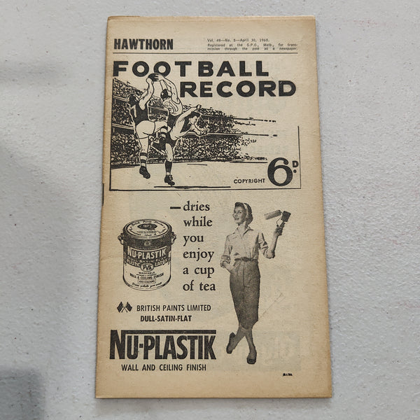 VFL 1960 April 30 Hawthorn v Collingwood Football Record