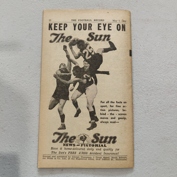 VFL 1960 May 7 Essendon v Collingwood Football Record