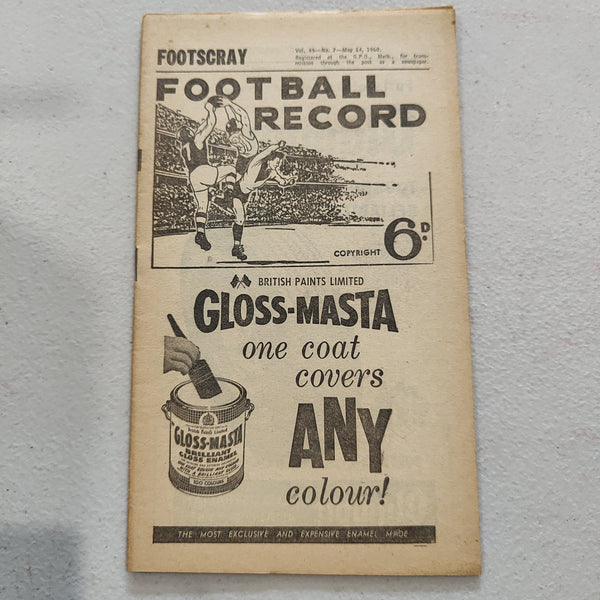 VFL 1960 May 14 Footscray v Essendon Football Record