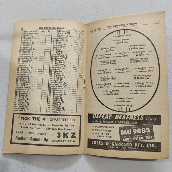 VFL 1960 May 14 Footscray v Essendon Football Record