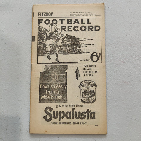 VFL 1960 May 28 Fitzroy v Essendon Football Record