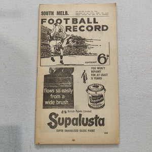 VFL 1960 May 28 South Melbourne v Collingwood Football Record