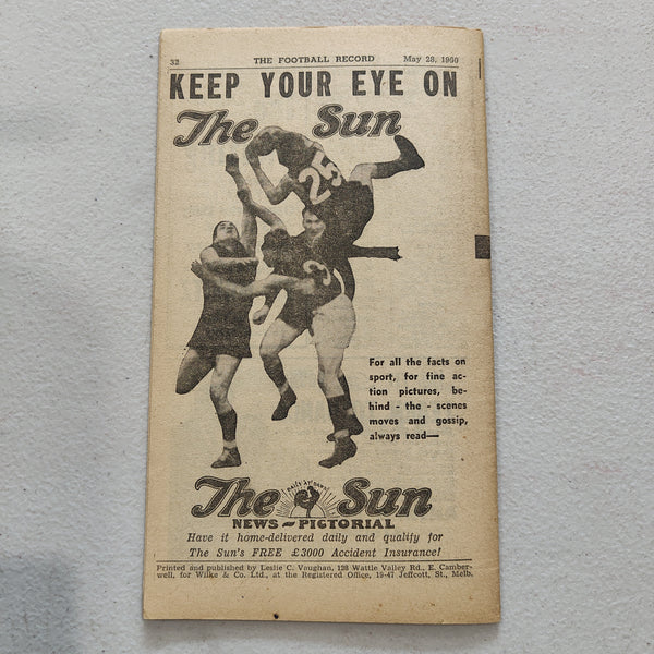 VFL 1960 May 28 South Melbourne v Collingwood Football Record