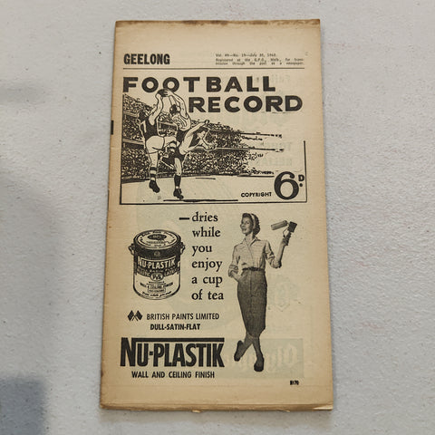 VFL 1960 July 30 Geelong v Fitzroy Football Record