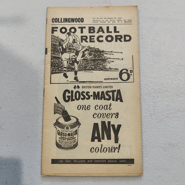 VFL 1960 August 20 Collingwood v South Melbourne Football Record