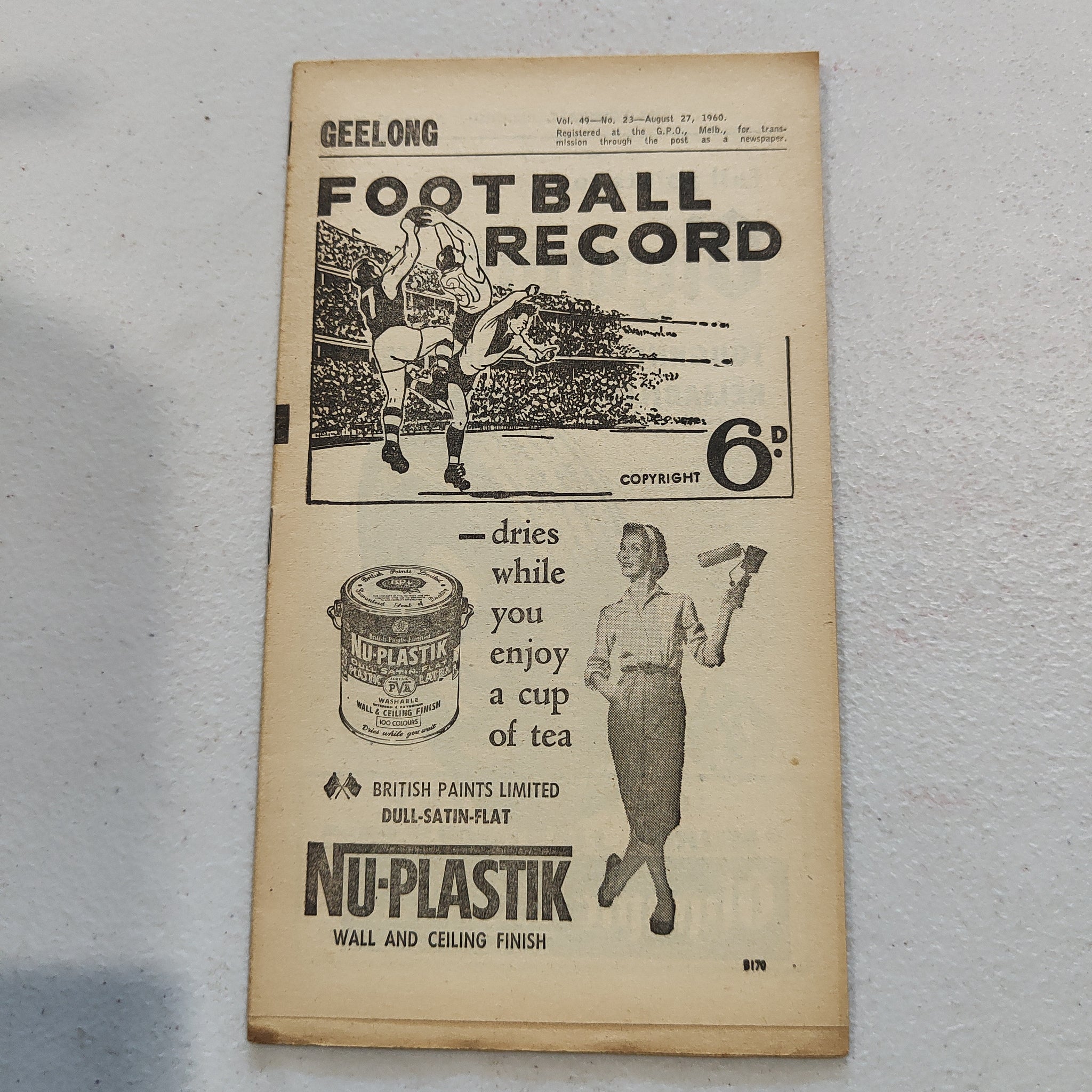 VFL 1960 August 27 Geelong v Hawthorn Football Record