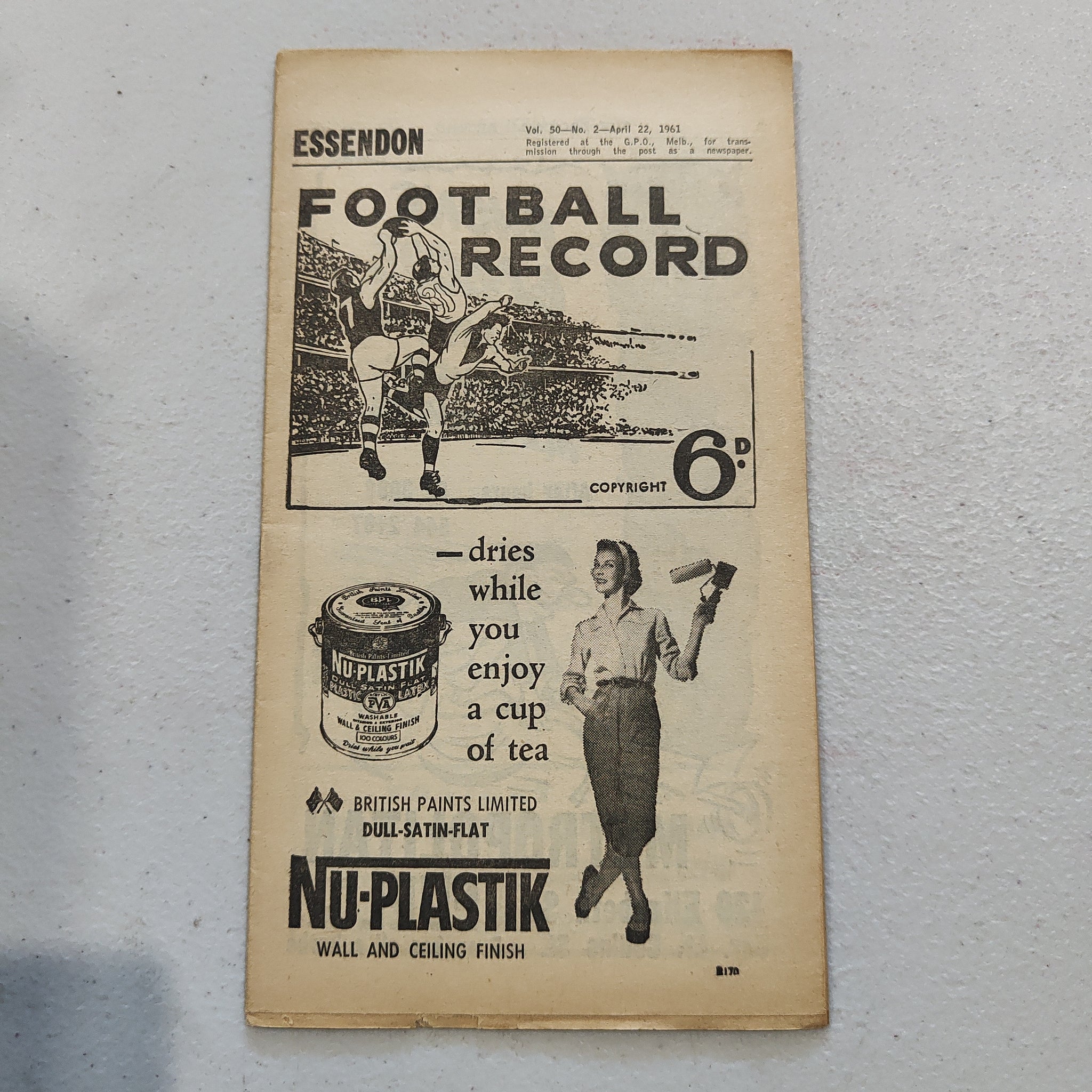 VFL 1961 April 22 Essendon v St Kilda Football Record