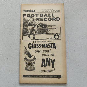 VFL 1961 May 6 Footscray v Collingwood Football Record