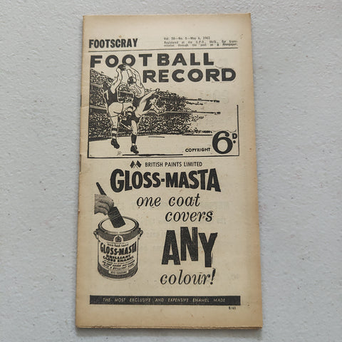 VFL 1961 May 6 Footscray v Collingwood Football Record