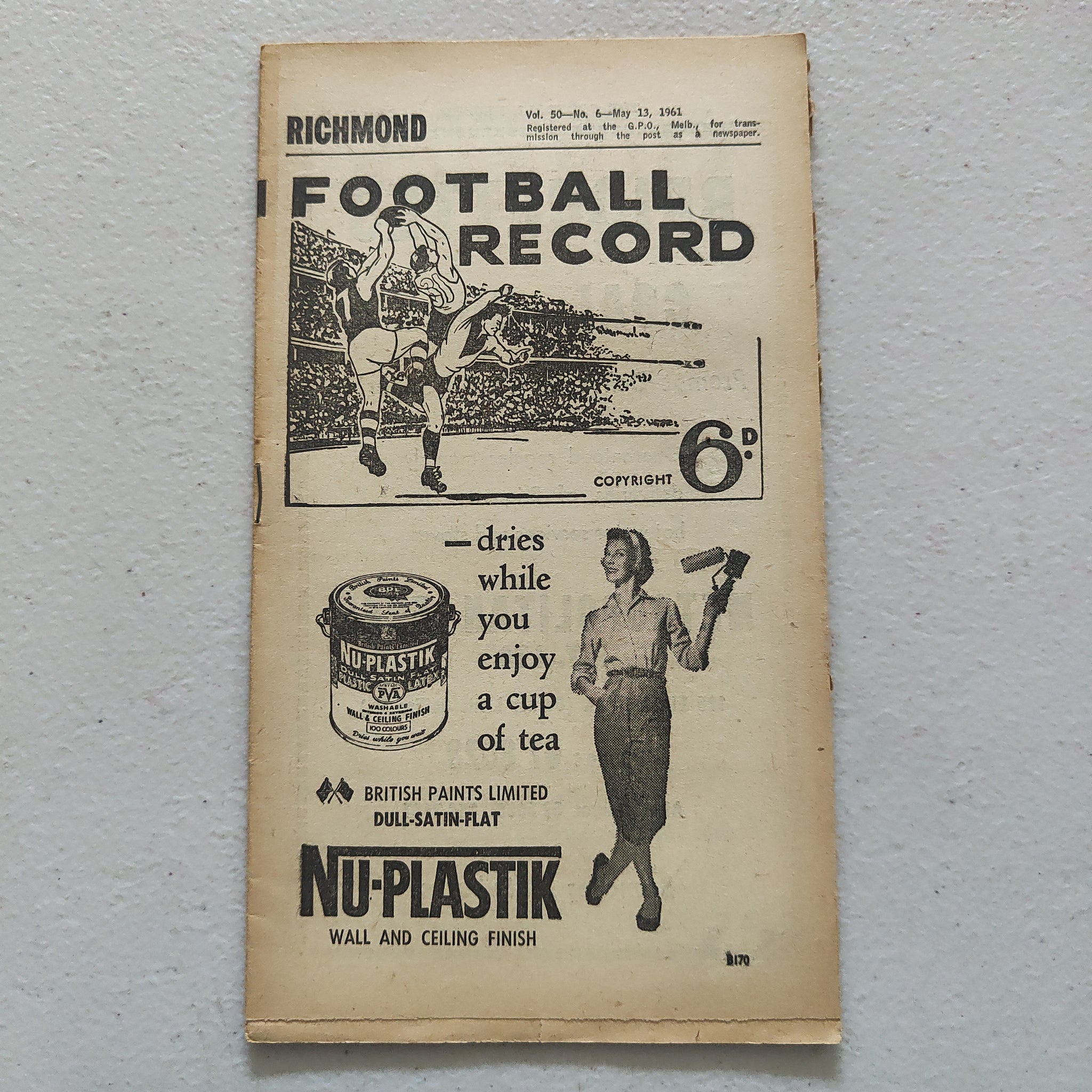 VFL 1961 May 13 Richmond v St Kilda Football Record