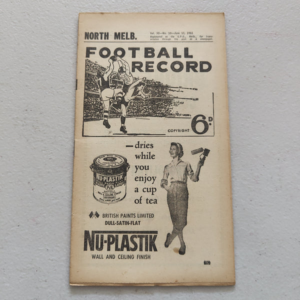 VFL 1961 June 10 North Melbourne v Geelong Football Record