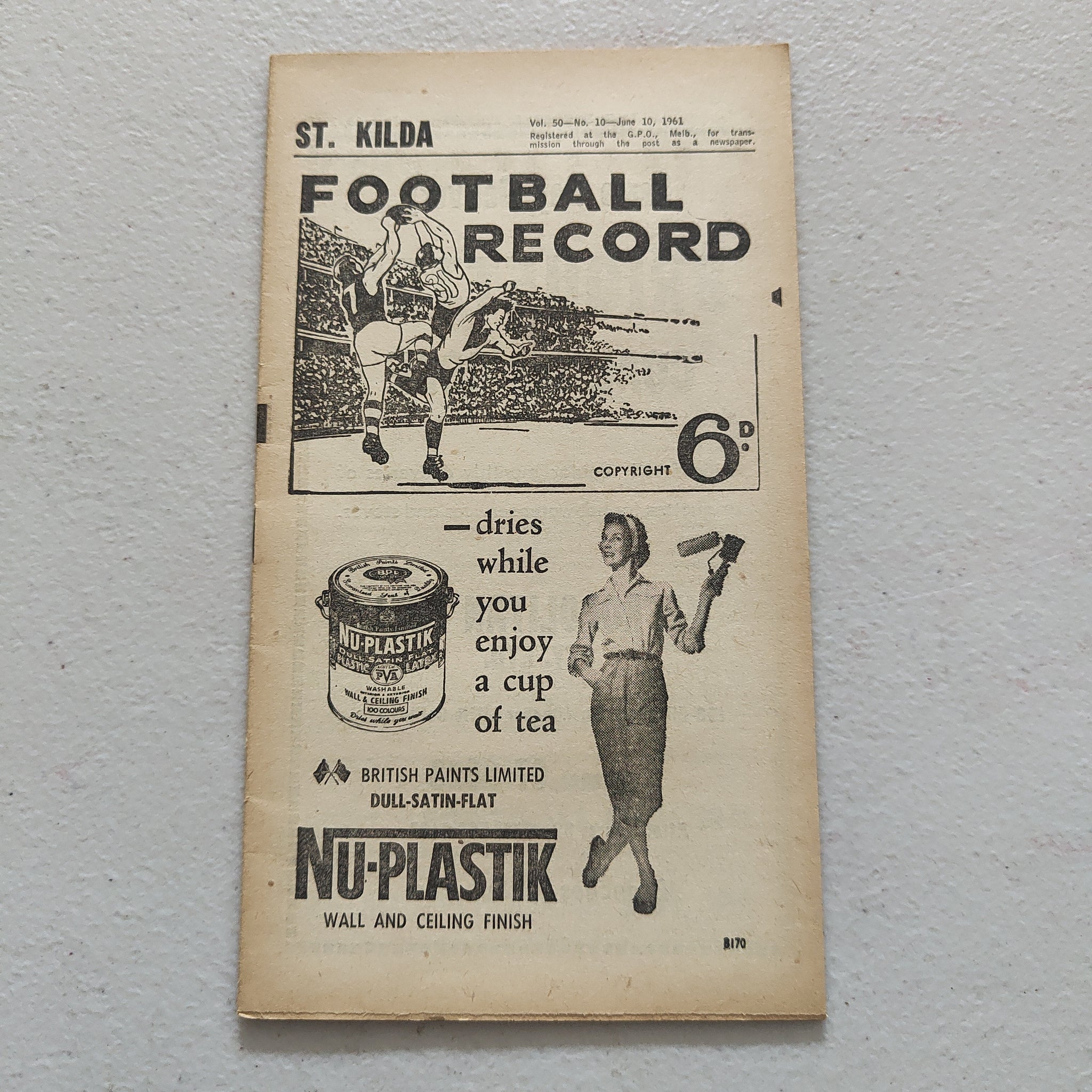 VFL 1961 June 10 St Kilda v South Melbourne Football Record