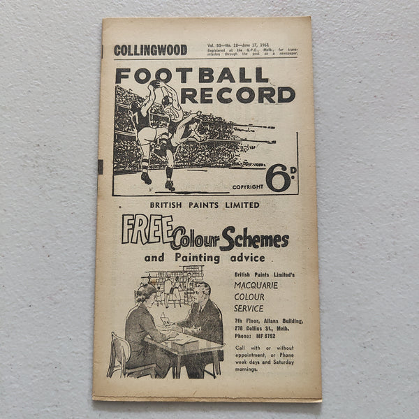 VFL 1961 June 17 Collingwood v St Kilda Football Record