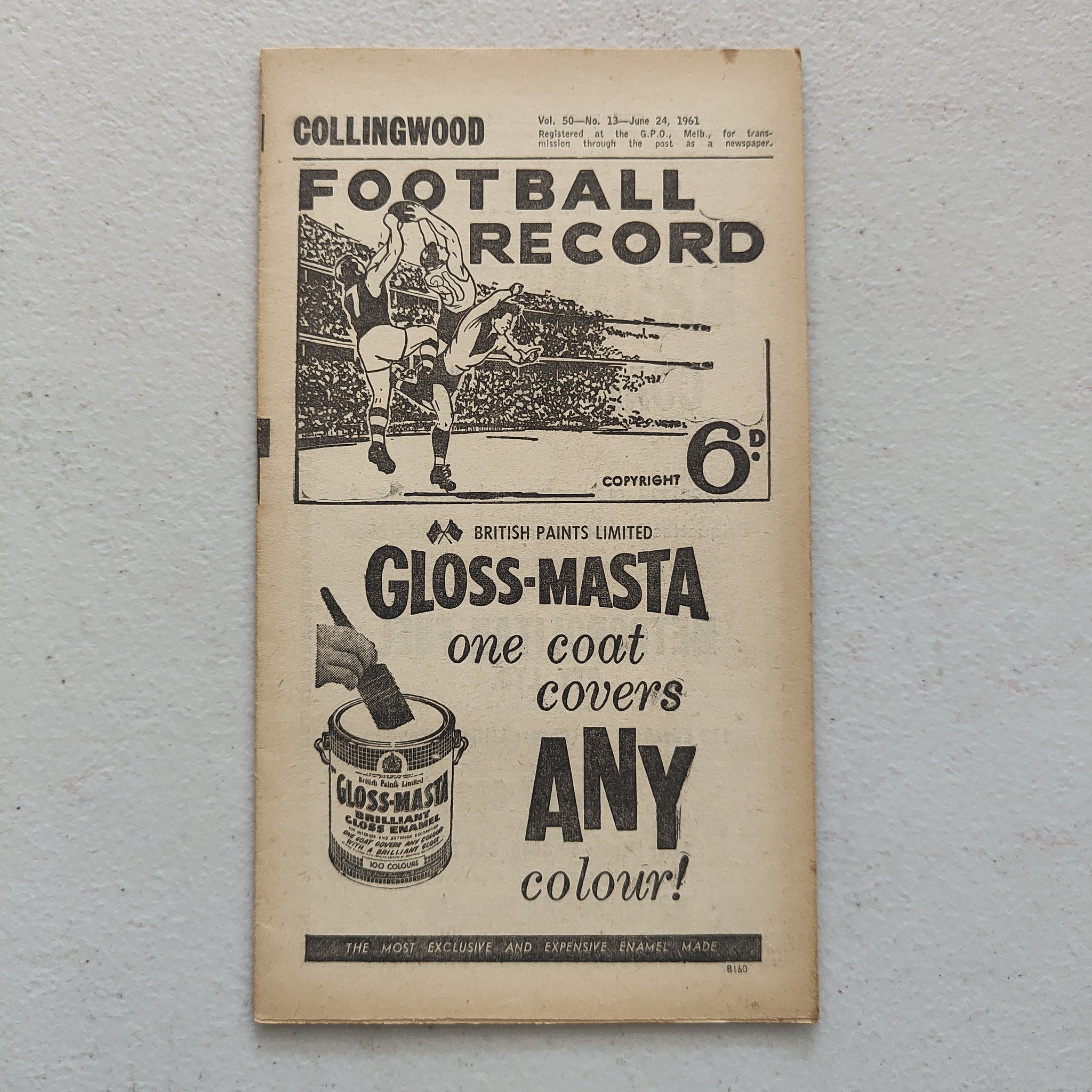 VFL 1961 June 24 Collingwood v South Melbourne Football Record