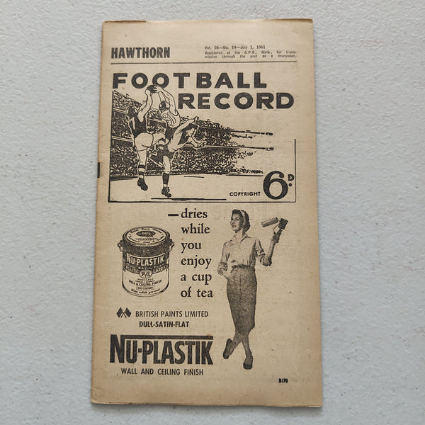 VFL 1961 July 1 Hawthorn v Collingwood Football Record