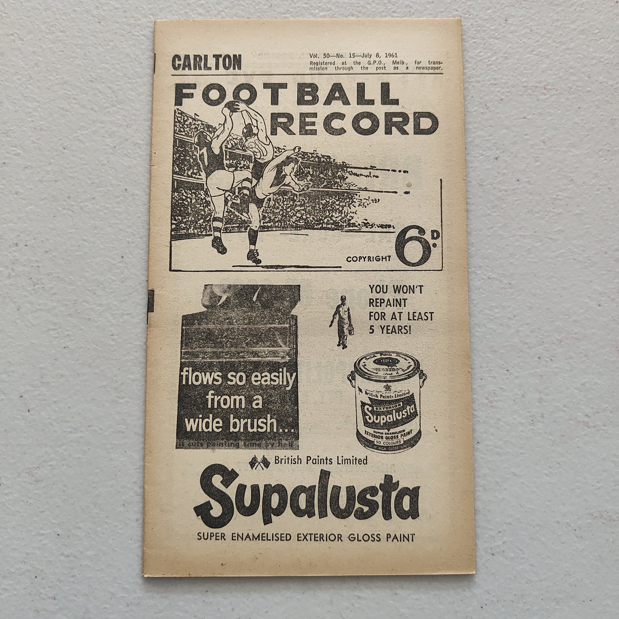 VFL 1961 July 8 Carlton v St Kilda Football Record