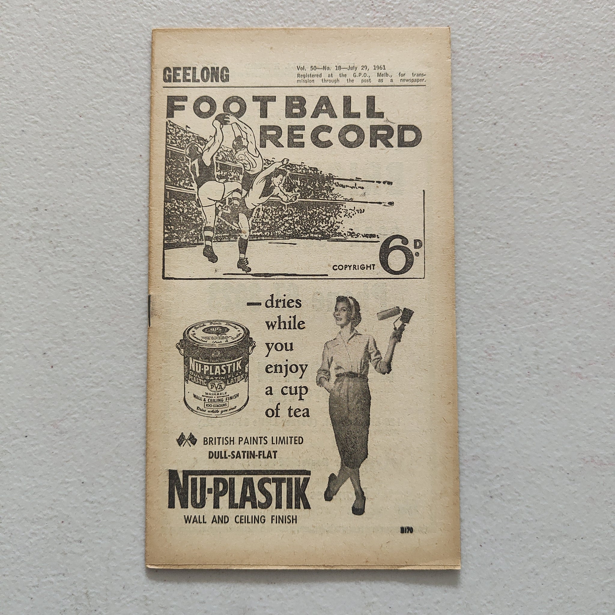 VFL 1961 July 29 Geelong v St Kilda Football Record